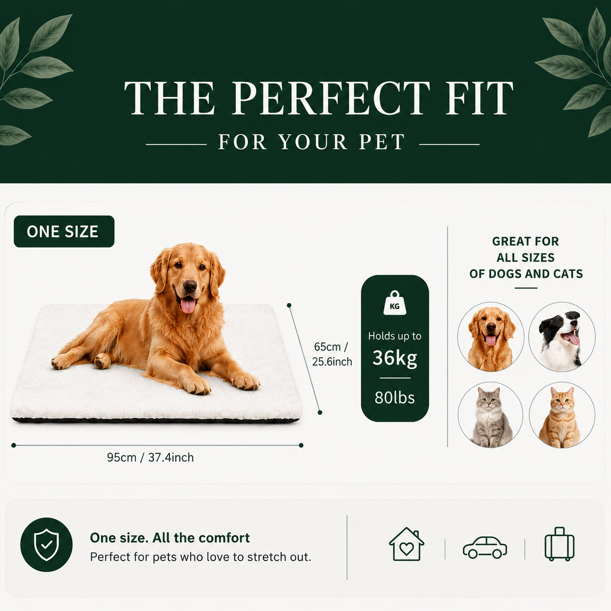 VOREL CozyWarm Self-Heating Pet Pad